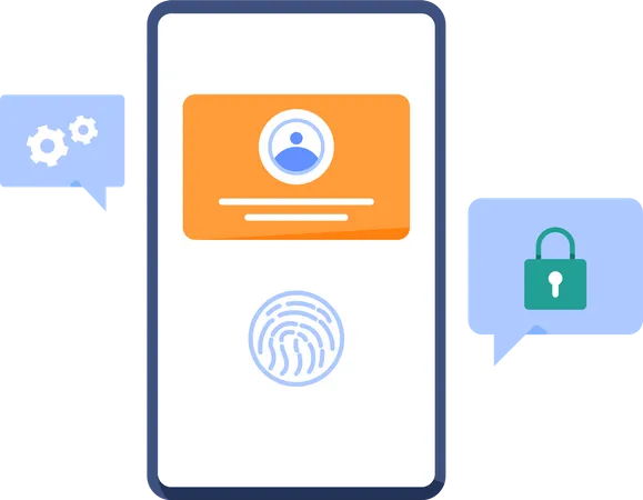 Fingerprint security on smartphone Illustration