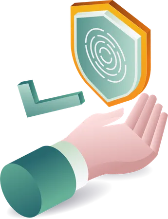 Fingerprint security symbol  Illustration