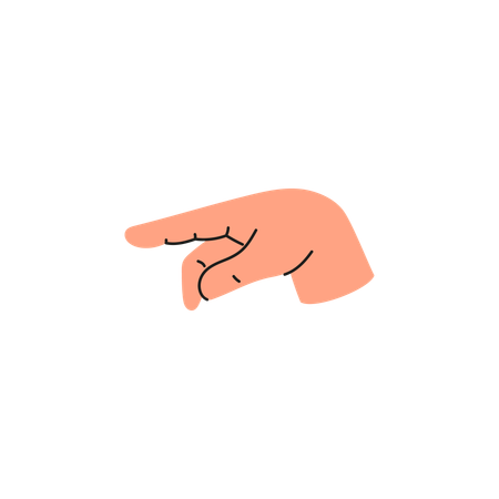 Fingerspelling letter P  Illustration