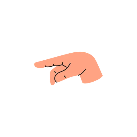 Fingerspelling letter P  Illustration