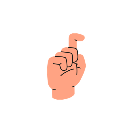 Fingerspelling letter X  Illustration