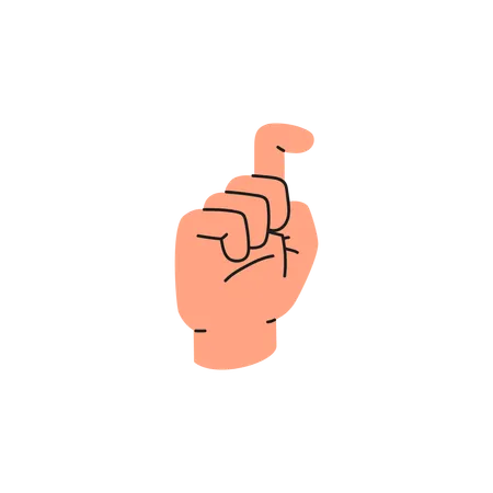 Fingerspelling letter X  Illustration