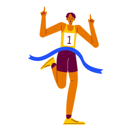 Finishing running race  Illustration