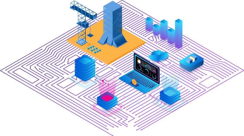 Fintech banking infrastructure  Illustration