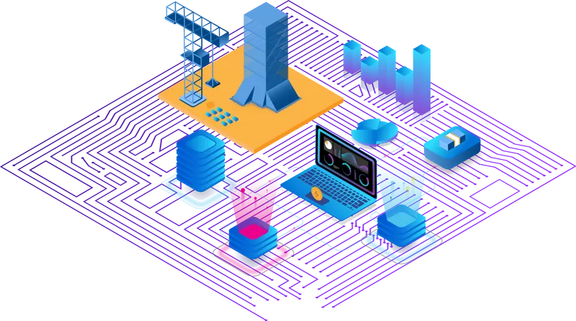 Fintech banking infrastructure  Illustration