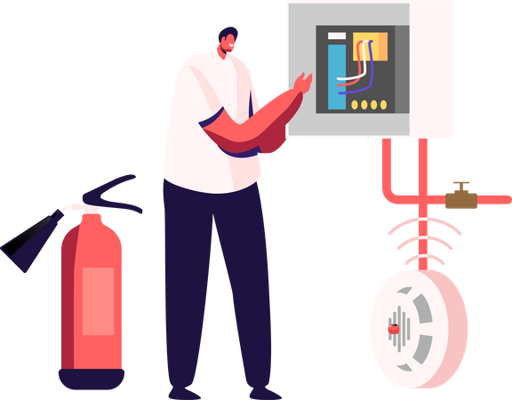 Fire and Electrical Safety Illustration