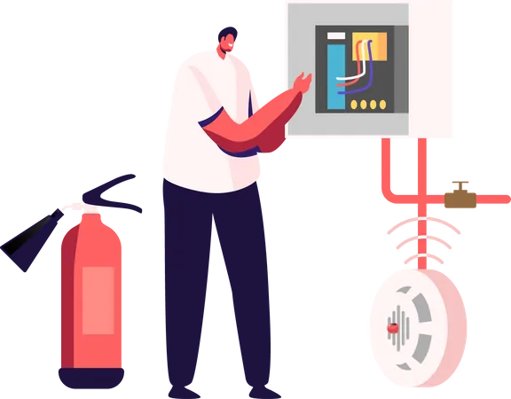 Fire and Electrical Safety  Illustration