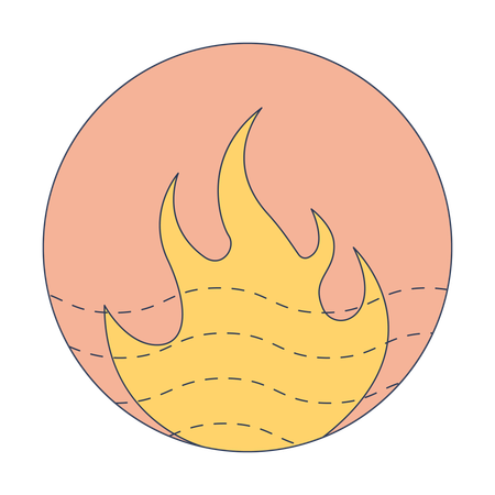 Fire and heat energy symbol in abstract style  Illustration