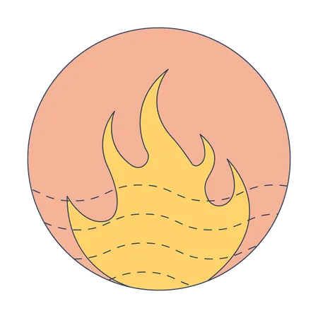Fire and heat energy symbol in abstract style  Illustration