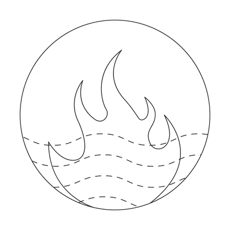Fire and heat energy symbol in abstract style  Illustration