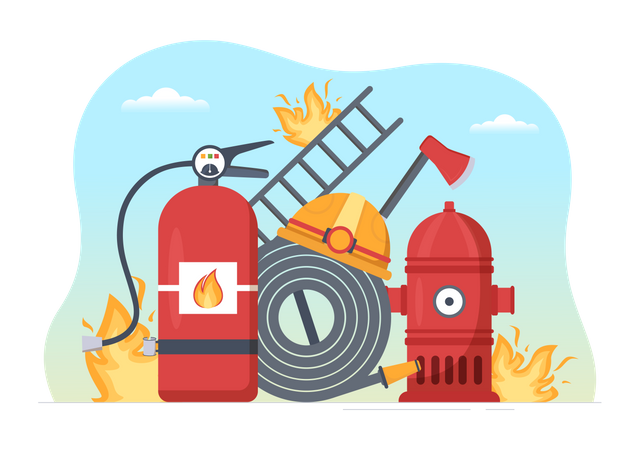 Fire Equipment Illustration