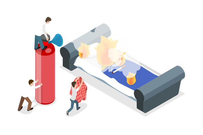 Fire Extinguishing  Illustration