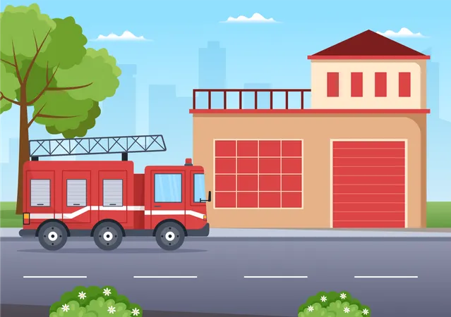 Fire Extinguishing House  Illustration