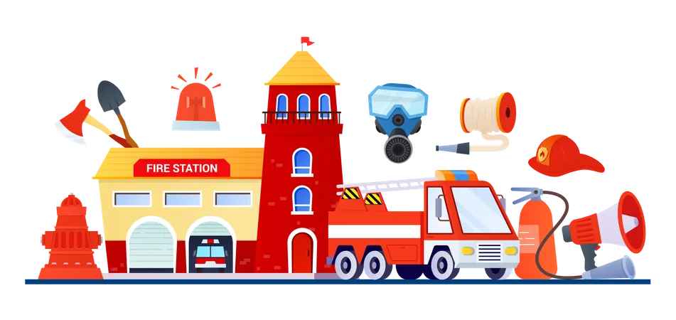 Fire house  Illustration