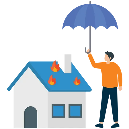Fire house Insurance Illustration