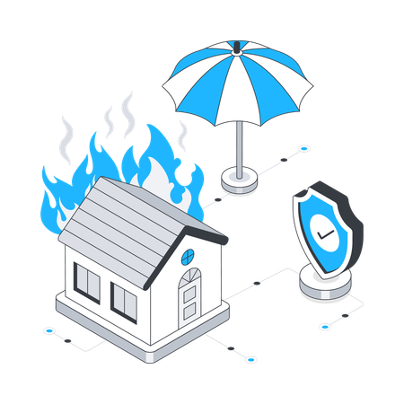 Fire Insurance  Illustration