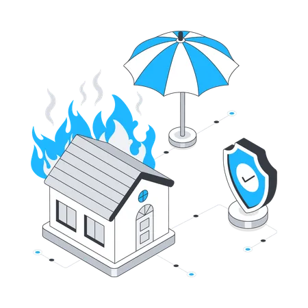 Fire Insurance  Illustration