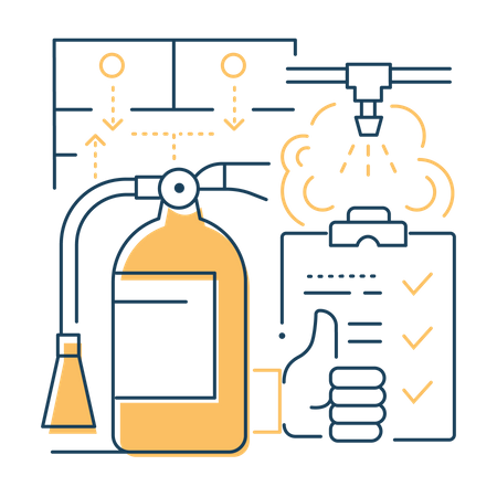 Fire safety equiments  Illustration