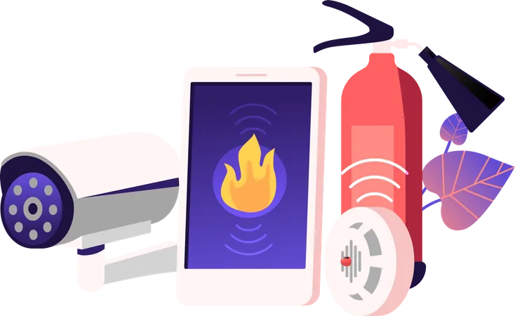 Fire Safety System Equipment Illustration