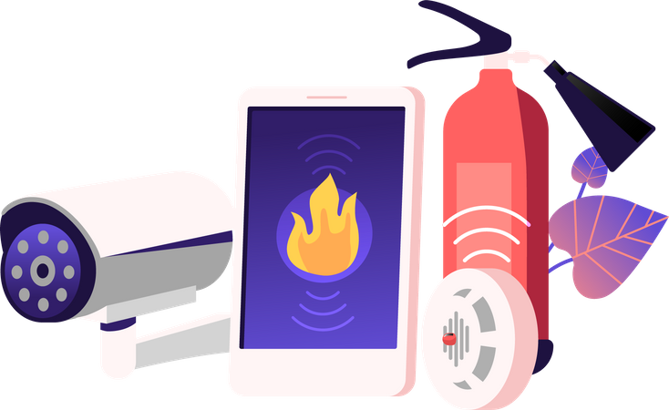 Fire Safety System Equipment  Illustration