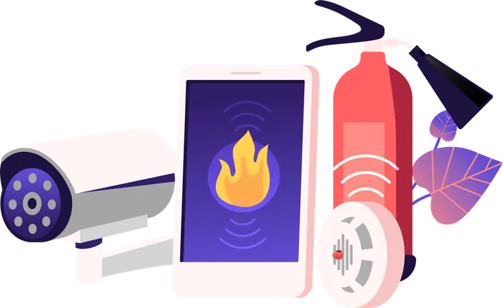 Fire Safety System Equipment  Illustration