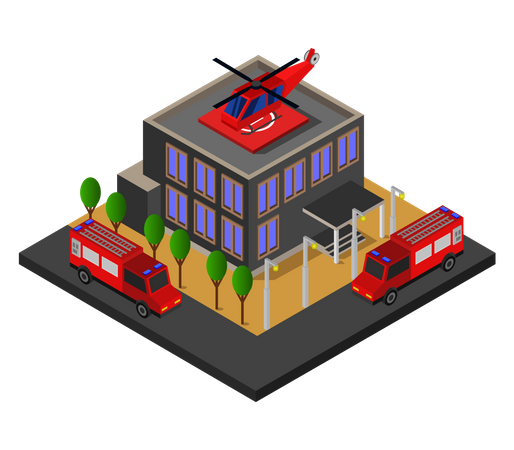 Fire station  Illustration
