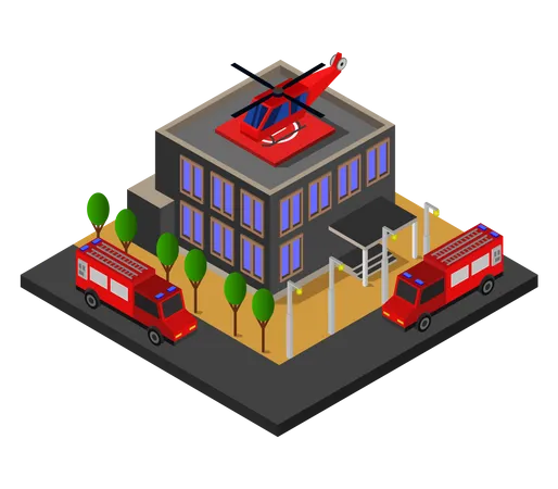 Fire station  Illustration