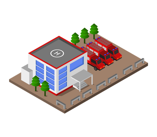 Fire station  Illustration