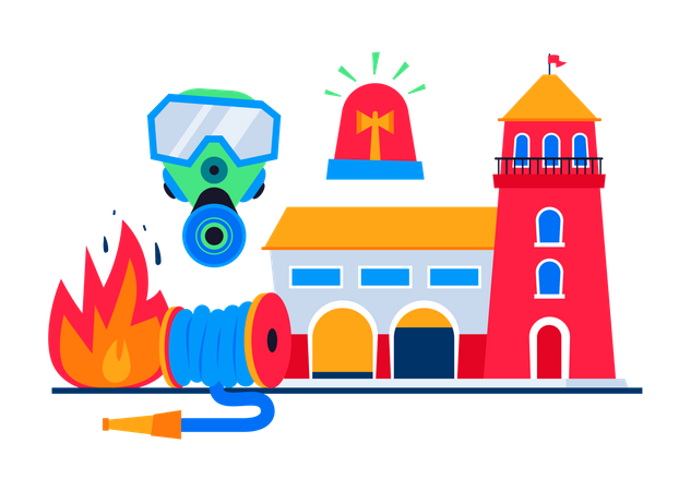 Fire Station  Illustration