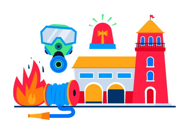 Fire Station  Illustration