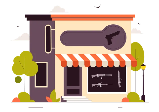 Firearm shop  Illustration