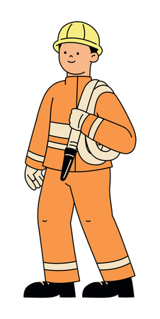 Firefighter in Safety Gear  Illustration