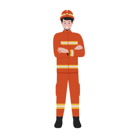 Firefighter man  Illustration
