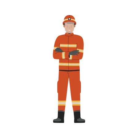 Firefighter man  Illustration