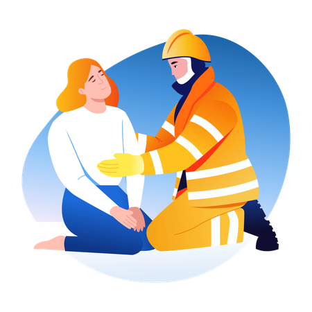 Firefighter rescue  Illustration