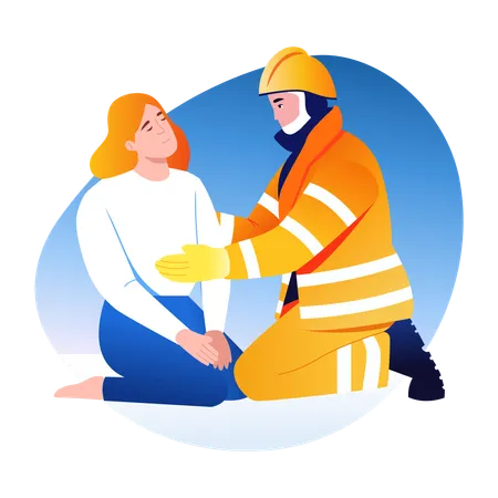 Firefighter rescue  Illustration
