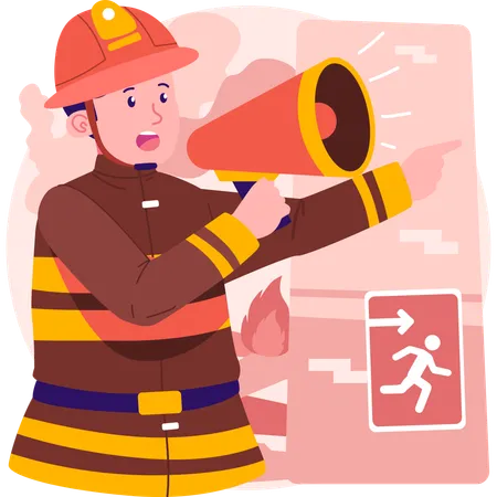 Firefighter Vector Character Illustration Illustration