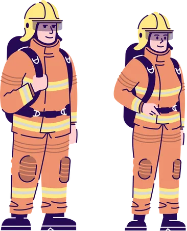 Firefighters couple  Illustration