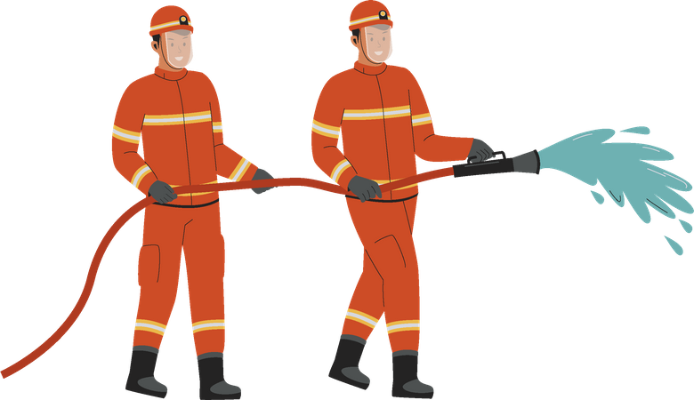 356 Firefighters With Water Hose Illustrations - Free in SVG, PNG