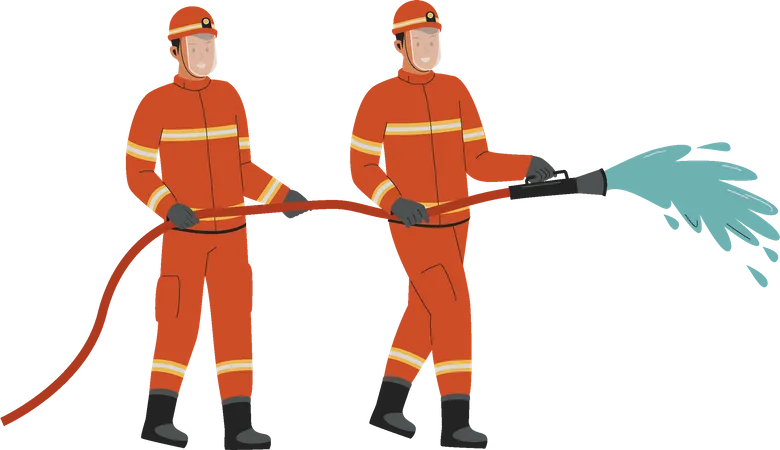 Firefighter Character Illustration Flat Vector Illustration Isolated On White Background Illustration
