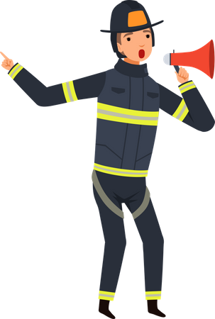 Fireman announcing  Illustration