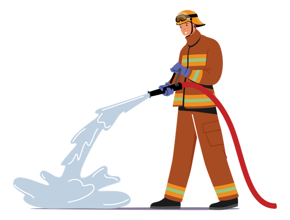 Fireman doing job Illustration
