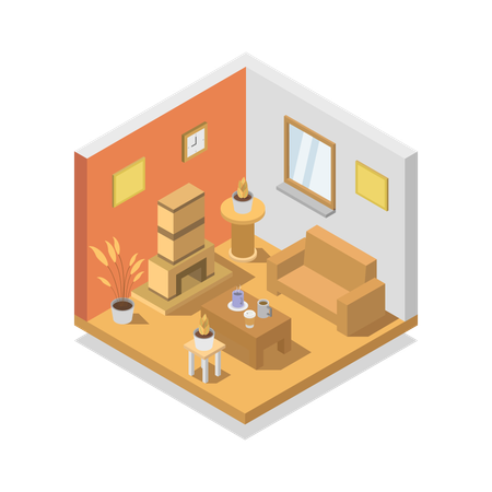 Fireplace Room  Illustration