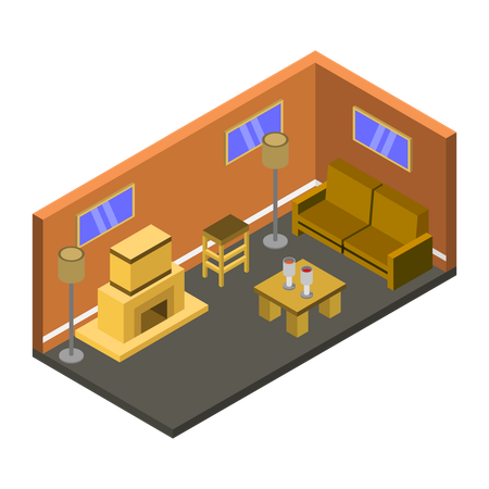 Fireplace room  Illustration