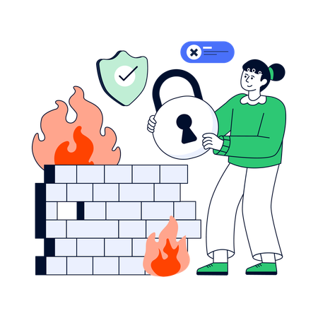 Firewall forte para proteção  Ilustração