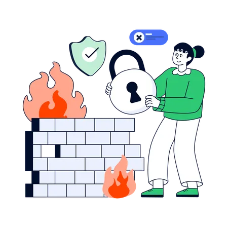 Firewall forte para proteção  Ilustração