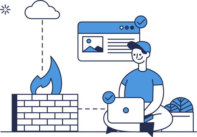 Firewall security  Illustration