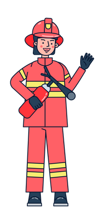 Firewoman Illustration