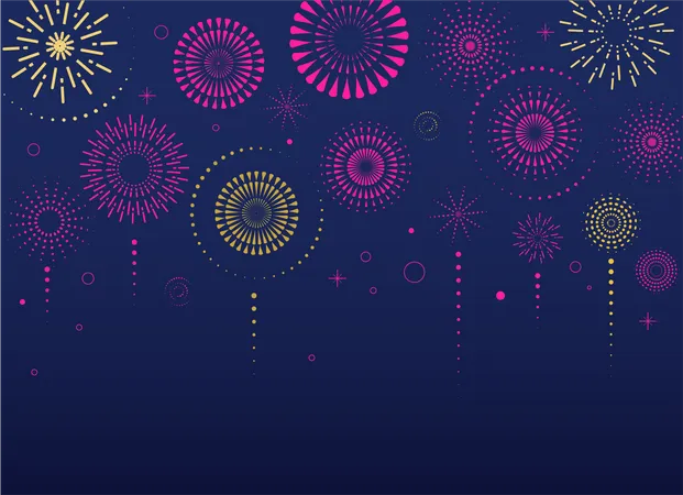 Fireworks and celebration background Illustration
