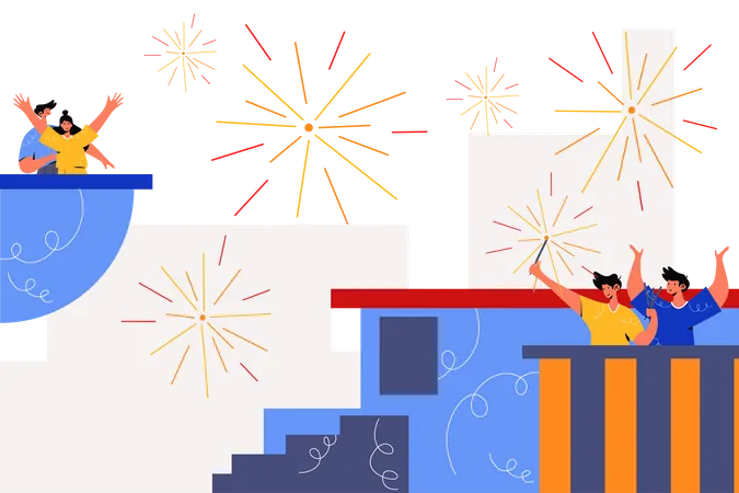 Fireworks Festival Illustration